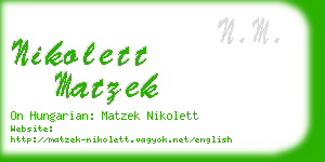 nikolett matzek business card